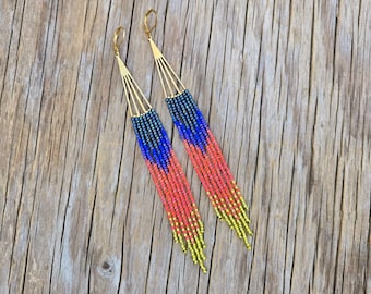 IMOGEN Fan Beaded Fringe Earrings