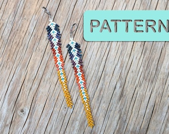 Summer Quiver Feather Beaded Earring Pattern (DIY Sead Bead Pattern PDF)