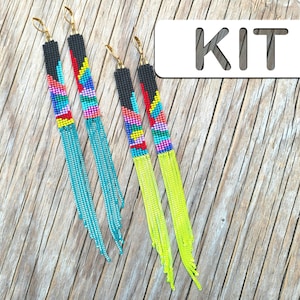 Kit de pendientes de cuentas de los años 80 con cadena de tapices, kit de manualidades para adultos