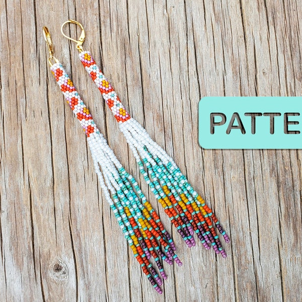 Vintage Bloom Willow Beaded Tassle Fringe Earring Pattern PDF