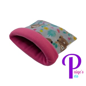 Fleece Snuggle Sack, Cuddle Sack, Cozy Sack, Guinea Pig Snuggle Sack, Hedgehog Snuggle Sack | Baby Sloth with Pink