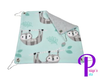 Imperfect** Fleece Hammock, Ferret Hammock, Sugar Glider Hammock, Rat Hammock | Grey Sloth with Grey | Size Medium (14x14 inch)