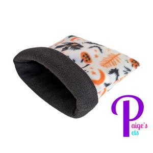 Fleece Snuggle Sack, Cuddle Sack, Cozy Sack, Guinea Pig Snuggle Sack, Hedgehog Snuggle Sack | Halloween Scene with Black