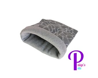 Guinea Pig Snuggle Sack, Hedgehog Snuggle Sack | Lined Grey Floral with Grey