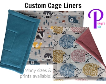 Guinea Pig Cage Liner | Fleece Cage Liner | Custom Cage Liner with U-Haul Lining | C&C Cage Liner | Midwest Cage Liner | Custom Size