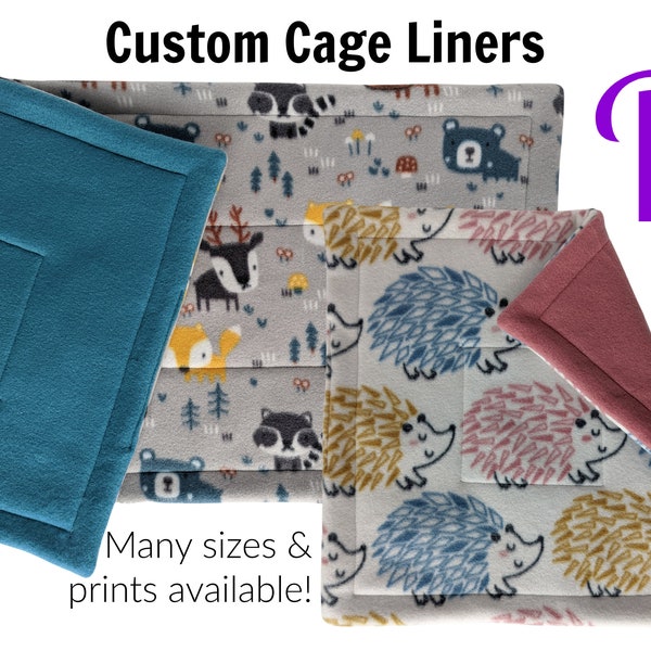 Guinea Pig Cage Liner | Fleece Cage Liner | Custom Cage Liner with U-Haul Lining | C&C Cage Liner | Midwest Cage Liner | Custom Size