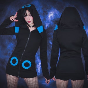 Eeveelution hoodie - SHINY DARK TYPE - male or female cut
