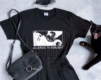 Grunge shirt- Allergic to sunlight - vampire Gothic t-shirt