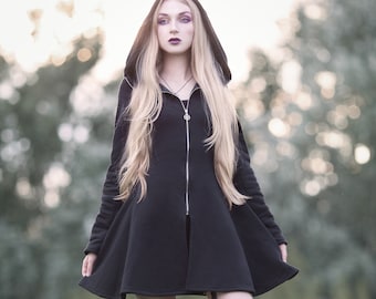 Goth Pentagram hoodie - witchy style - gothic grunge satan dark