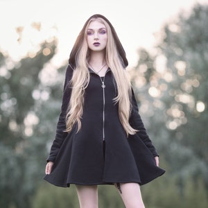 Goth Pentagram hoodie - witchy style - gothic grunge satan dark