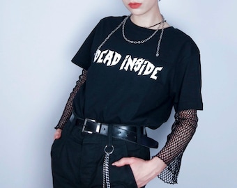 Goth shirt - DEAD INSIDE - gothic, grunge, aesthetic, dark
