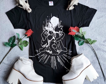 Grunge t-shirt - goth demons - dark edgy female gothic tee