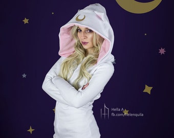 Cat ear hoodie - Artemis - goth otaku harajuku MALE or FEMALE