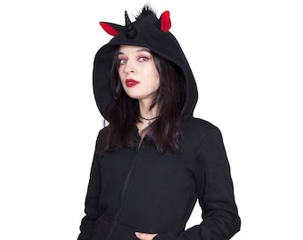 HORN HOODIE BLK / L 耳付きパーカー　コペルニ JENNIE愛用*COPERNI* Horn Hoodie ホーンパーカー スウェット