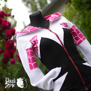 Female cosplay hoodie - pink spider - comics, animation, cartoon
