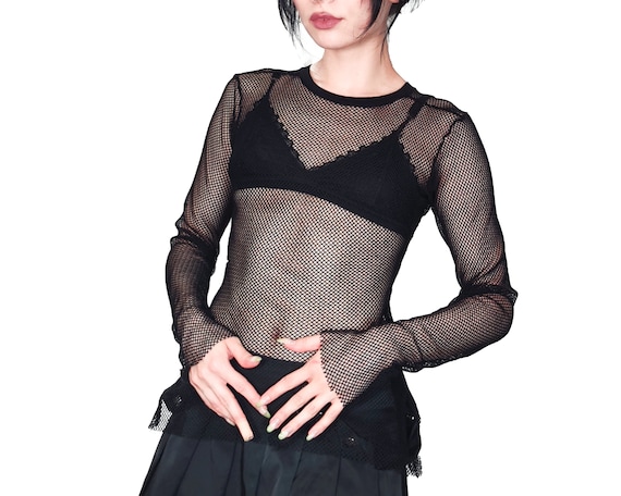 fishnet blouse