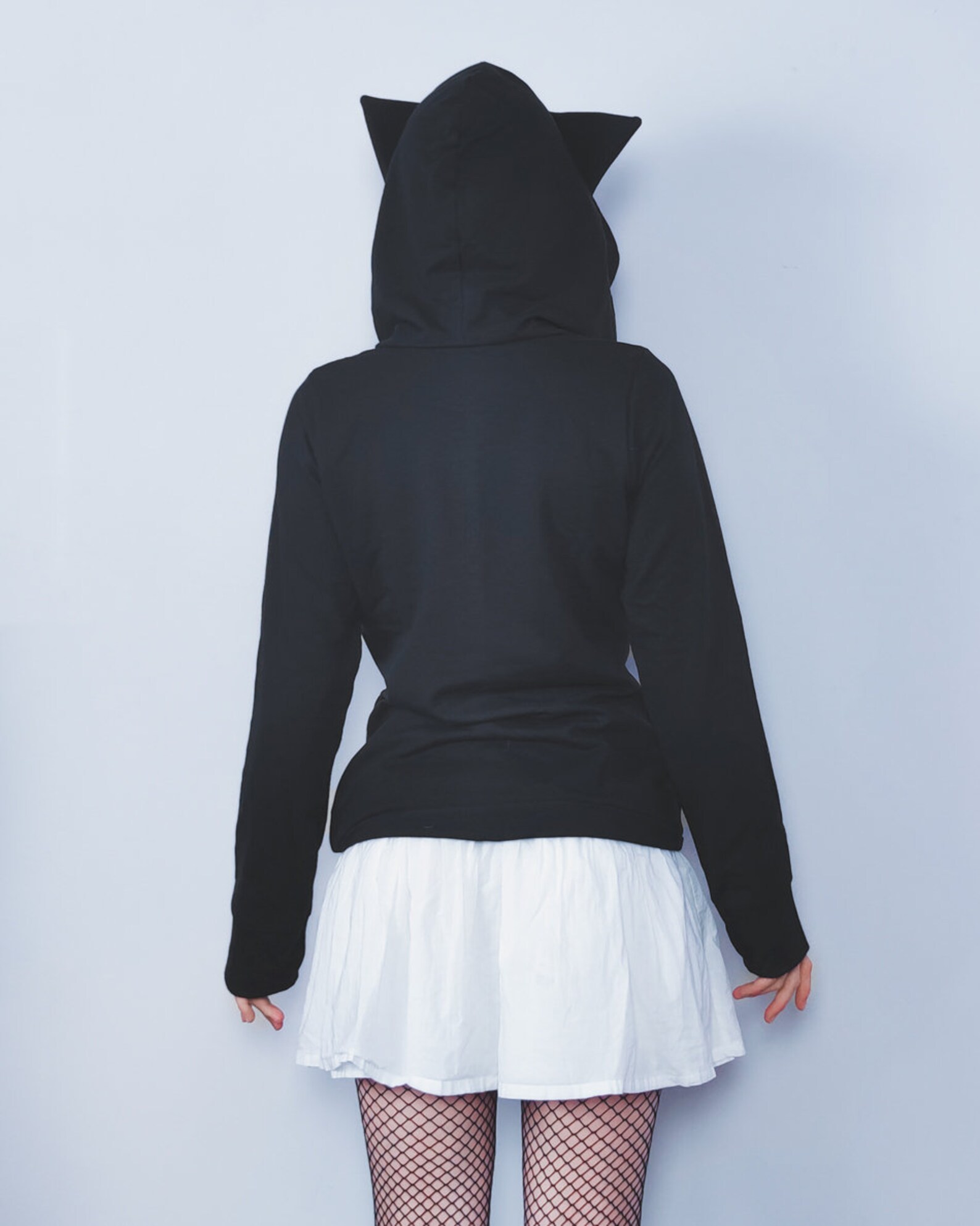 Basic cat ears Hoodie black male/female cut Etsy