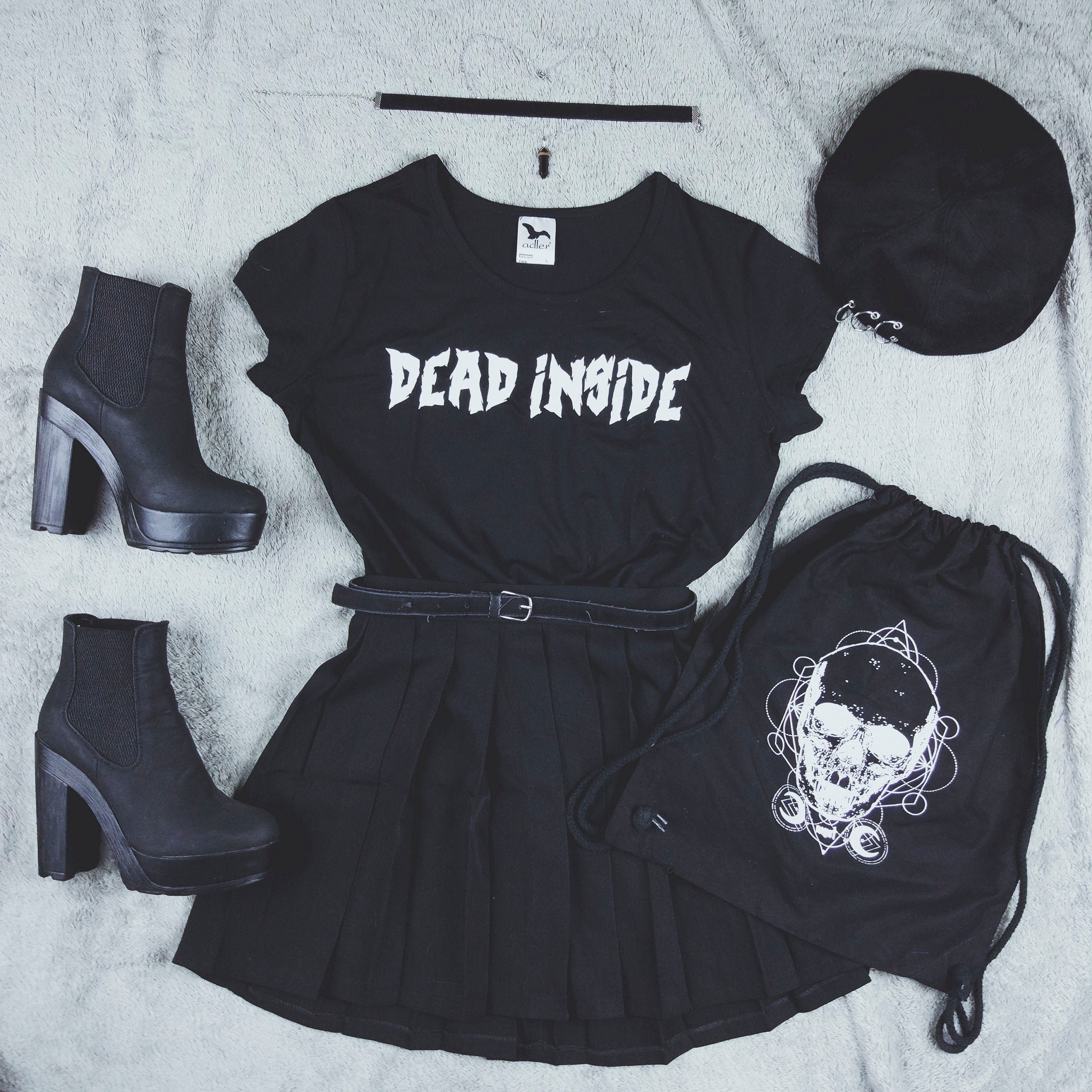 Goth Shirt DEAD INSIDE Gothic Grunge Aesthetic Dark - Etsy