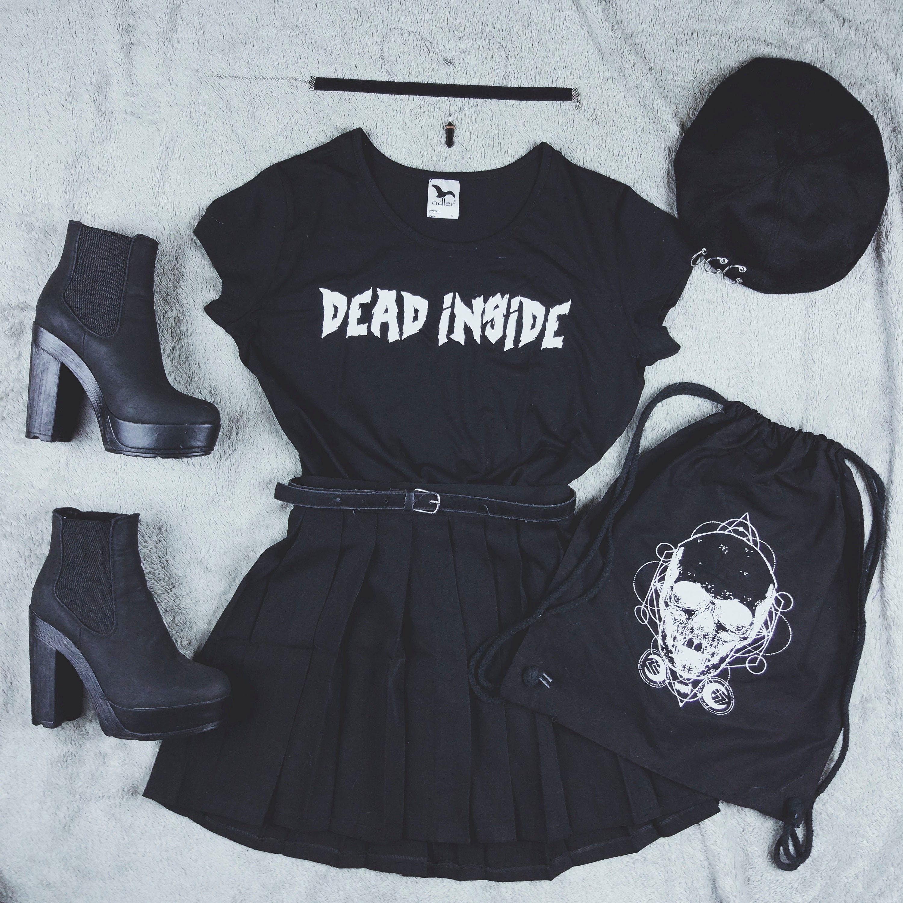 Goth Shirt Dead Inside Gothic Grunge Aesthetic Dark Etsy