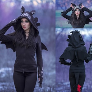 Black Dragon hoodie - Female - cosplay, jacket