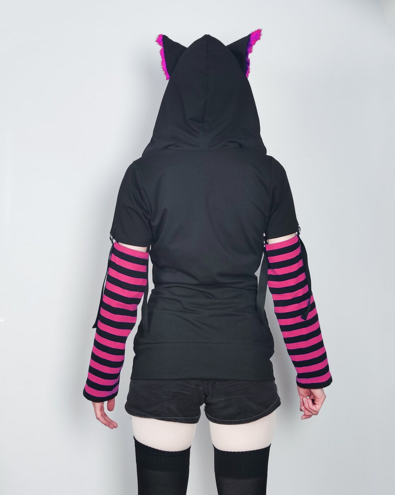 Cat Ears Hoodie PINK Male/female Cut Etsy