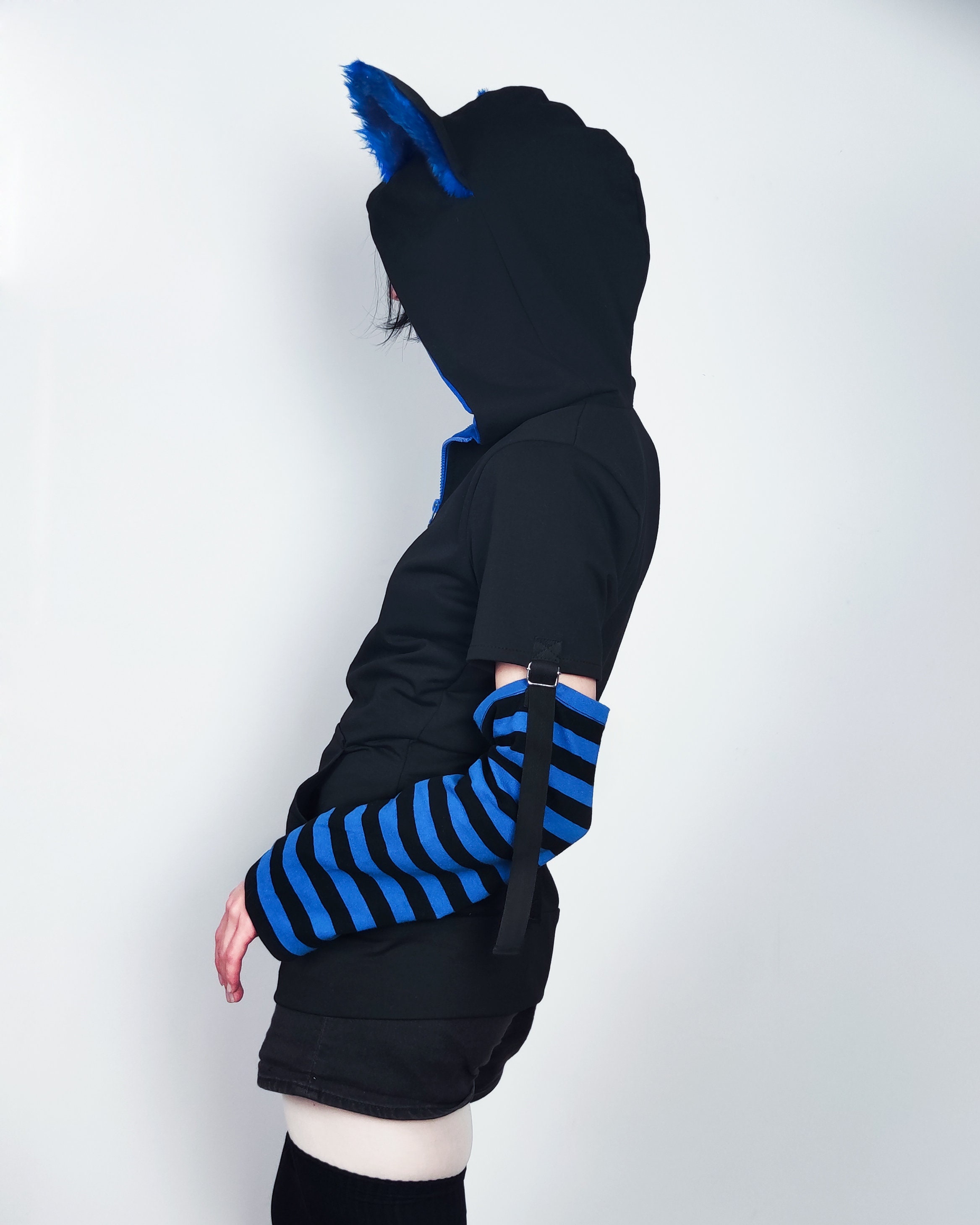 Cat Ears Hoodie BLUE Male/female Cut Etsy UK