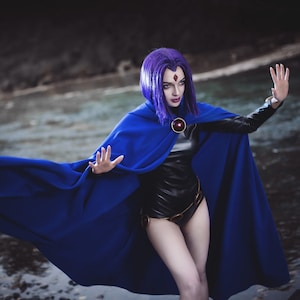 Raven cosplay cape teen titans raven COLOURS custom individual high quality costume cloack mantle image 1