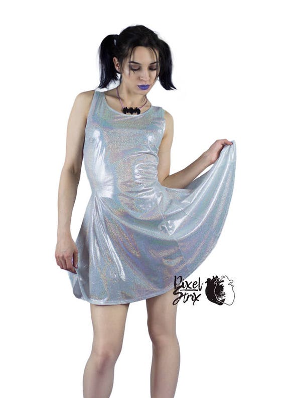 Holo Dress Stardust Fairy Festival Holographic Shiny Goth Gothic Etsy