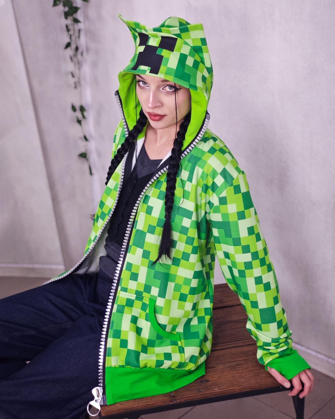Minecraft Creeper Hoodie - Male or Female Cut - Etsy