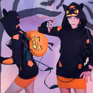 Moletom com capuz Grass Starter - HALLOWEEN PUMPKIN - corte masculino ou feminino
