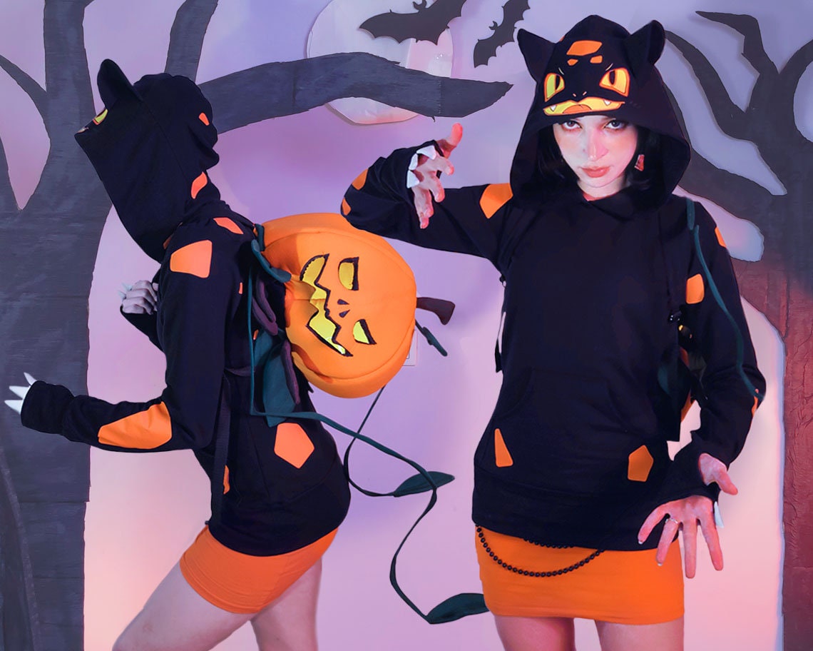 Grass starter hoodie - HALLOWEEN PUMPKIN - male or female cut