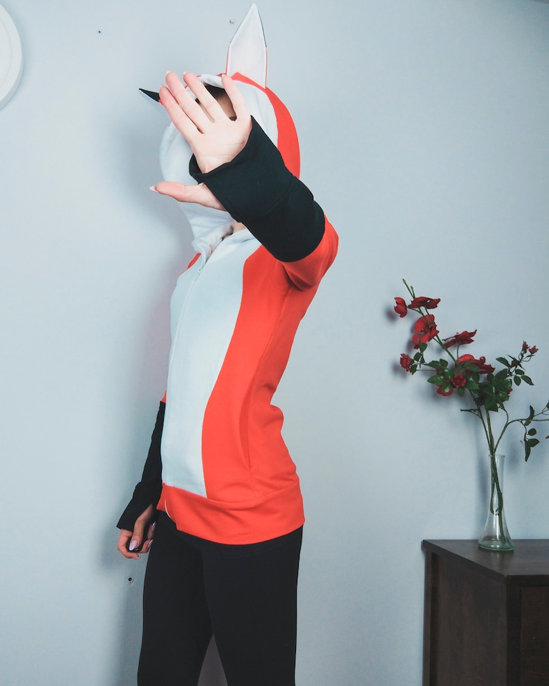 Sudadera con capucha de zorro con orejas - MASCULINO/FEMENINO - fursona animal imagen 5