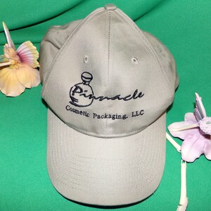 Woman&#39;s Hat Pinnacle Cosmetic Packaging Embroidered Baseball Cap Vintage Find!