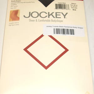 Jockey Tuxedo Black Style 5303 Pantyhose Bodyshaper Enhanced Control Top M