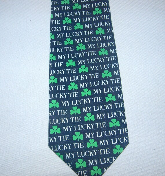 My Lucky Tie Shamrock Irish Tie Vintage 90's Tie … - image 2