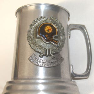 Vintage 1980 Pittsburgh Steelers NFL Super Bowl XIV World Champions Pewter Stein