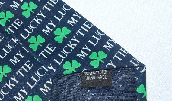 My Lucky Tie Shamrock Irish Tie Vintage 90's Tie … - image 4
