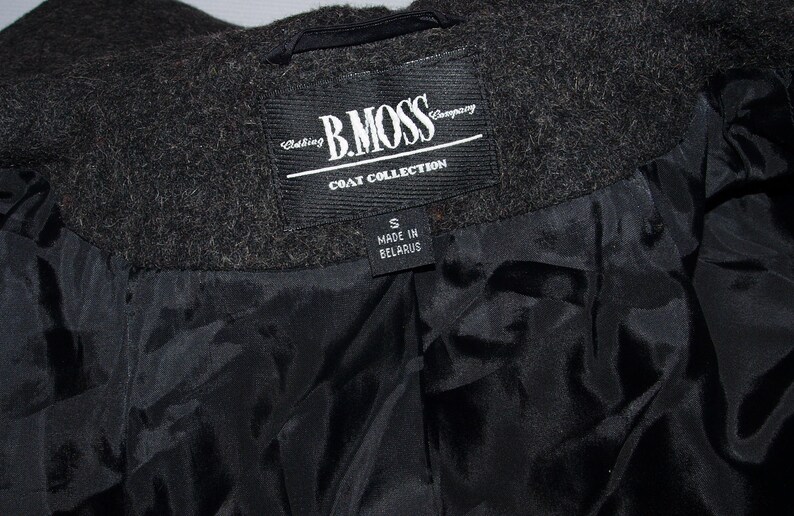 Moss Winter Hooded CoatJacket Alpaca Wool Blend Coat Warm Winter Vintage Coat Size S Fast FREE Shipping B
