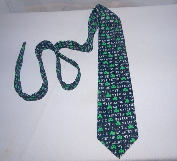 My Lucky Tie Shamrock Irish Tie Vintage 90's Tie … - image 1