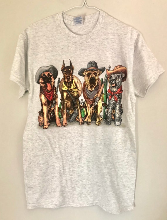 DEAD STOCK 90’s Vintage Western Cowboy Dog Gang Te