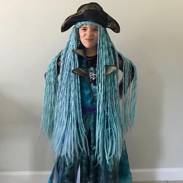 Uma wig, Uma hair, Pirate wig, Octopus wig, blue hair (Please read Item details), any size, hat/bandana not included