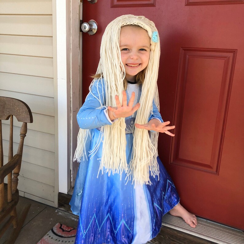 Elsa Frozen 2 wig Elsa wig white straight hair ice queen | Etsy