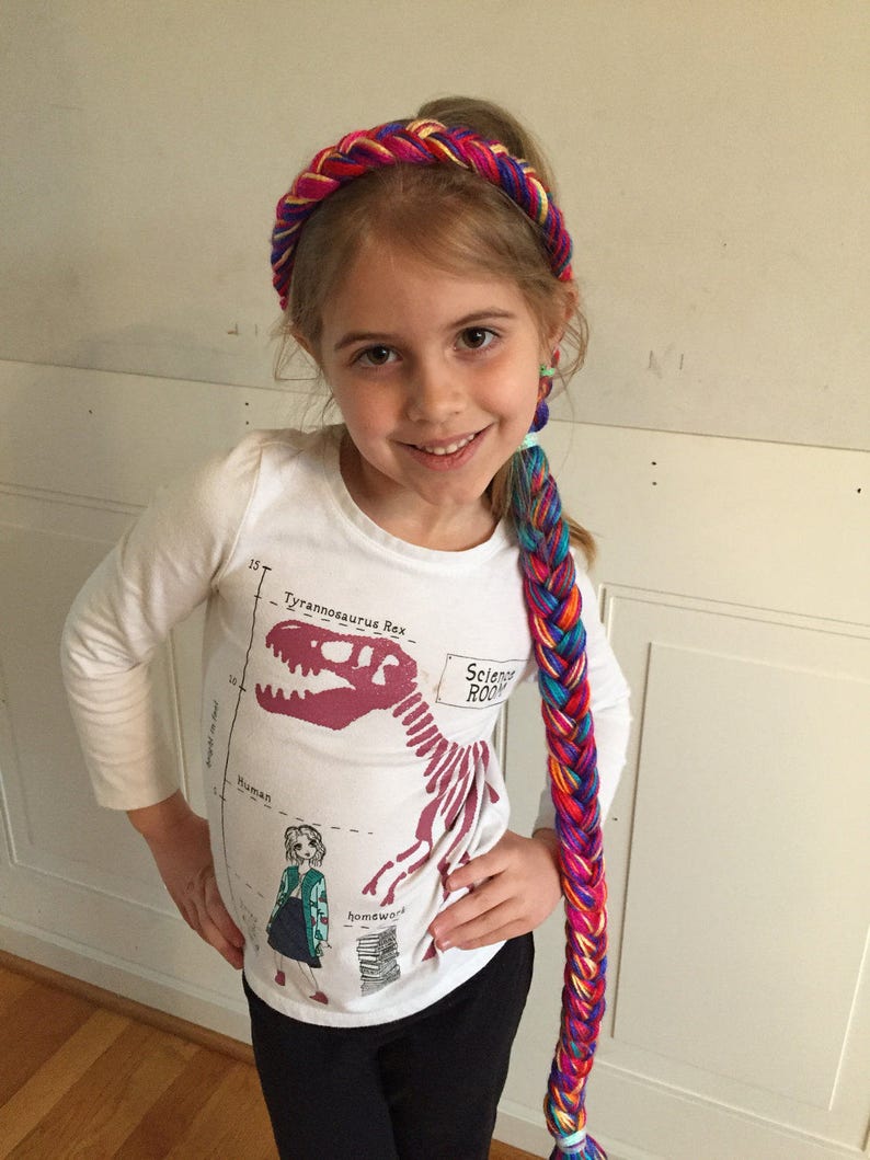 Rainbow Braid Rainbow Wig Rainbow Hair Rainbow Ponytail Etsy