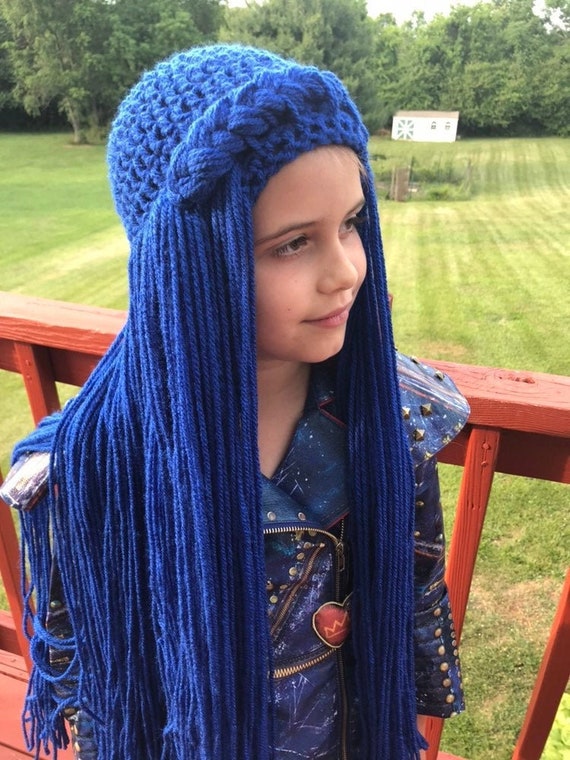 Blue yarn wig online