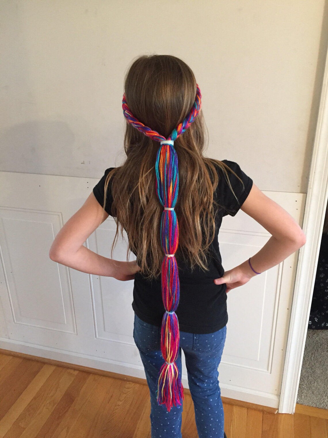Rainbow Wig Rainbow Hair rainbow ponytail rainbow braid Etsy