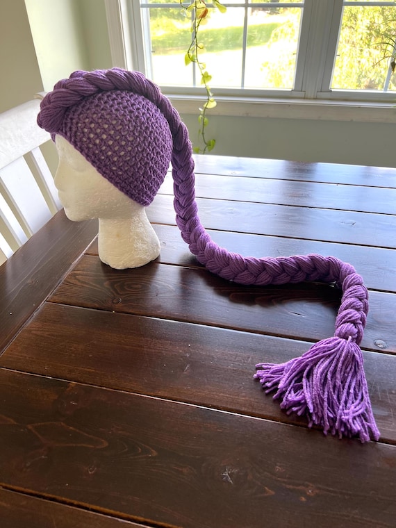 Rumi Wig, Rumi hair, Rumi costume, Rumi KPop, kpop wig, purple braid, purple wig, rumi yarn wig, rumi kpop yarn wig, rumi hat