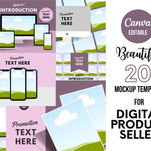 Mock up Canva Template for Digital Product Seller Canva - Etsy
