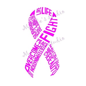 Breast Cancer ribbon - Words Determination
