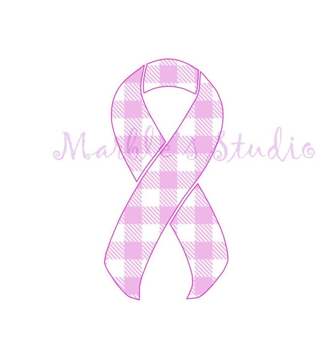 Plaid Cancer Ribbon SVG – DXF - PNG Cut File - Etsy