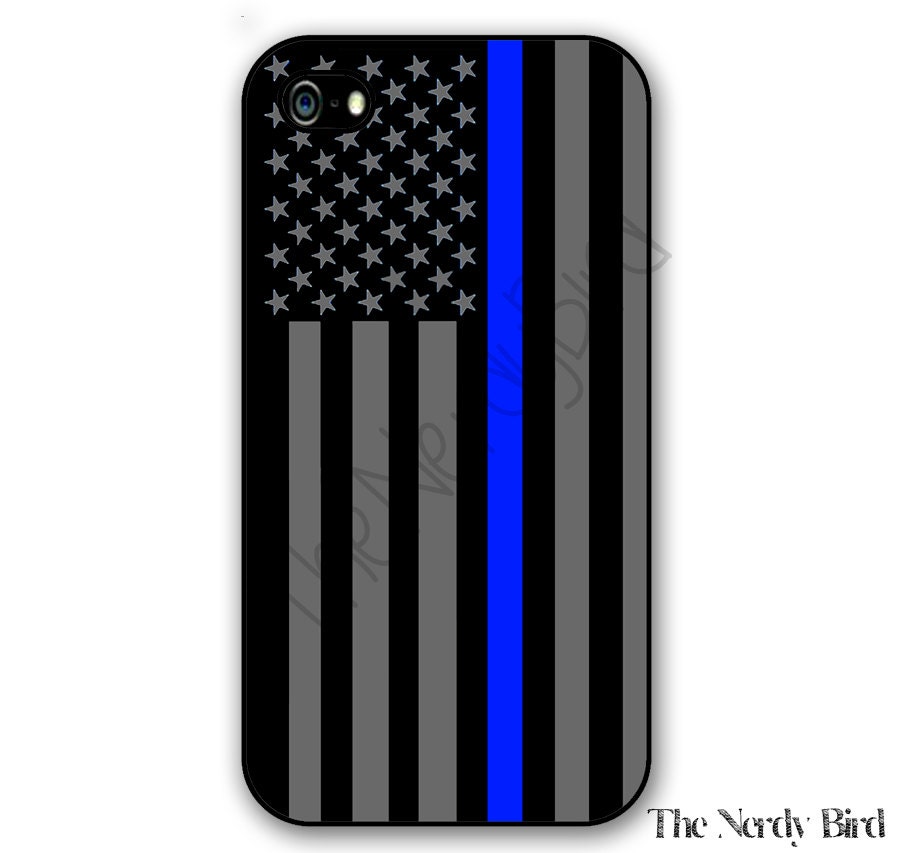Thin Blue Line Flag Phone Case for Apple iPhone 4 5 5c 6